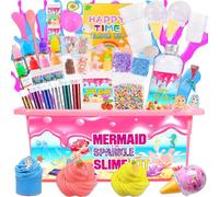 Purpledi Mini Galaxy Slime DIY Kit de Slime Moelleux pour Les Filles Tout dans Une Boîte, Jouet Kit aux Glaces Loisir Creatif DIY Fluffy Butter, Cadeaux pour Filles