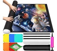 Purpledi Tapis de Puzzle, Tapis de Rangement en Feutre pour Puzzle jusqu'à 1000 1500 2000 3000 pièces, Rouleau Puzzle, Puzzle Roll Up Mat, Économiseur de Puzzle Pliable avec Pompe Gonflable