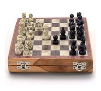 Purpledip Jeu d'échecs en marbre de qualité supérieure 30 cm x 30 cm (10205)