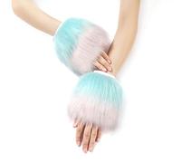 PURPLELILY 1 paire de manchettes d'hiver en peluche coupe-vent pour femmes, gants épais pour femmes, élastiques et jambières colorées pour l'hiver, F, taille unique