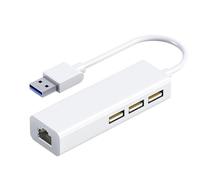 PURPLELILY Adaptateur portable USB type C vers Ethernet 3 ports transfert de données rapide pour appareils mobiles C/A vers Ethernet et extension