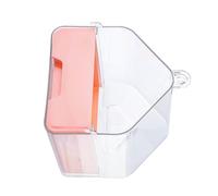 PURPLELILY Bain d'oiseaux transparent pour cage avec grand espace pour perroquets et quakers - Tiroir inférieur à suspendre