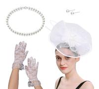 PURPLELILY Bibi Derby pour femme - Pince à cheveux avec collier, clous d'oreilles et gants pour course de chevaux, accessoire d'événement de jeu de rôle - Accessoires pour cheveux de course de chevaux