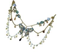 PURPLELILY Bijou de taille en strass colorés avec motif papillon, chaîne légère réglable pour occasions décontractées ou formelles, pendentif de taille inspiré du coquillage