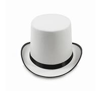 PURPLELILY Blanc Chapeau Haut De Forme Bowler Chapeau Haut De Forme Magicien Chapeau Magicien Performé Performance De Scène Carnaval Boîte De Nuit Blanc Haut Des Chapeaux Pour Hommes