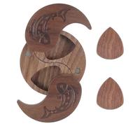 PURPLELILY Boîte de rangement pour médiators de guitare en bois - Portable - Support rotatif ouvert - Collecteur de médiators d'anniversaire, b
