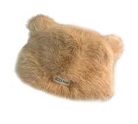 PURPLELILY Bonnet tendance en peluche avec taille réglable pour temps froid, joli pour un look décontracté et sportif, chapeau de protection contre le froid, kaki, Taille unique