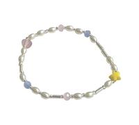 PURPLELILY Bracelet exquis en perles et étoiles à cinq branches pour femme, joli charme, bijou tendance, étoile à cinq branches pour homme, taille unique, Comme décrit