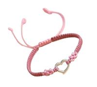 PURPLELILY Bracelets tissés à la mode portables pour femmes avec cœur creux style élégant accessoire pour un usage quotidien décontracté simple coton, taille unique, Comme décrit