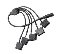 PURPLELILY Câble adaptateur de ventilateur de refroidissement femelle 5,5 x 2,1 mm 1 à 5 4 broches pour gestion de la dissipation de la chaleur Connecteur d'alimentation pour ordinateur