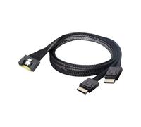 PURPLELILY Câble répartiteur SFF 8654 8i vers double SFF 8611 4i Durabilité pour connexion hôte ordinateur 55,5 N Force d'insertion PCIe Double adaptateur