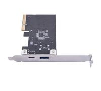 PURPLELILY Carte PCIe vers USB 3.2 10 Gbit/s 2 ports type C + une extension PC adaptateur USB interne support bas pour extension de bureau