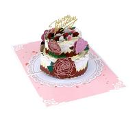 PURPLELILY Carte pliable 3D délicate pour tout événement - Motif rose complexe avec enveloppe incluse