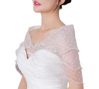 PURPLELILY Châle en dentelle délicate et légère pour mariée - Tendance - Sophistiqué pour mariage - Élégant, blanc, Taille unique