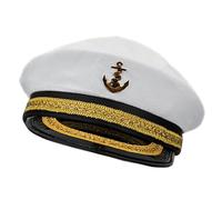 PURPLELILY Chapeau de capitaine de marin avec bord brodé, parfait pour les amateurs de capitaine et les événements à thème, chapeau de marin d'Halloween