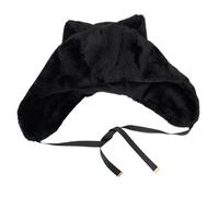 PURPLELILY Chapeau tendance avec oreilles pour randonnée, camping, couleur unie, fantaisie pour sports de plein air et costume décontracté de chaton, Noir , Taille unique