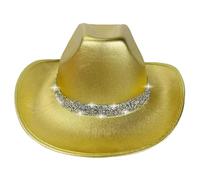 PURPLELILY Chapeaux de carnaval étincelants avec strass en cristal pour enterrement de vie de jeune fille, chapeau de mariée pour acteur, actrice, fête, cowboy