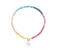 PURPLELILY Collier Fleurs Colorées Chaîne Légère Cuivre Polyvalent à porter jour et nuit Chaîne de clavicule Ornement Cadeau pour tous les jours, Misura unica, Comme décrit, Comme décrit