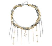 PURPLELILY Collier unique en perles avec pendentif en forme de cœur avec pendentif serpent pour les femmes tendance qui adoptent un style individuel