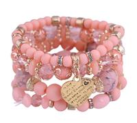 PURPLELILY Cœur en cristal léger réglable avec franges multicouches et fermeture élastique ethnique pour soirées dansantes, taille unique, Comme décrit