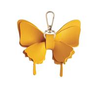 PURPLELILY Élégant porte-clés papillon en cuir synthétique pour femme - Accessoire élégant pour sac à main - Pendentif papillon, jaune, taille unique