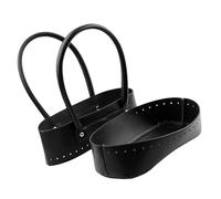 PURPLELILY Ensemble de fabrication de sacs avec bas en cuir synthétique - Poignée tendance - Accessoires faits à la main pour tricot et crochet - Poignée en cuir synthétique assortie, Noir , One Size