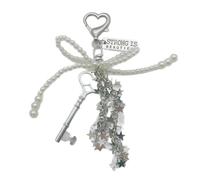 PURPLELILY Joli porte-clés avec perles et nœud pour ajouter du charme à vos clés