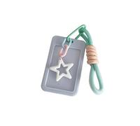 PURPLELILY Jolie housse de protection pour cartes de crédit, porte-cartes photo, protection anti-perte, porte-clés étoile, porte-cartes, porte-cartes de bus, porte-clés anti-perte, C