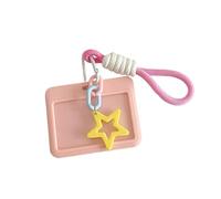 PURPLELILY Jolie housse de protection pour cartes de crédit, porte-cartes photo, protection anti-perte, porte-clés étoile, porte-cartes, porte-cartes de bus, porte-clés anti-perte, b