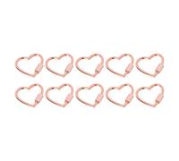 PURPLELILY Lot de 10 mousquetons à vis en forme de cœur pour sac à main, porte-clés, matériel de randonnée, porte-clés en forme de cœur