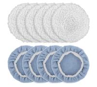 PURPLELILY Lot de 10 tampons de polissage pour voiture avec housses en laine et microfibre - Facile à utiliser pour véhicule et usage domestique