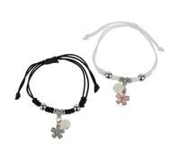 PURPLELILY Lot de 2 bracelets à breloques simples en corde tressée avec perles lumineuses pour couple - Cadeau de Saint-Valentin - Bracelets de promesse de couple, taille unique, Comme décrit