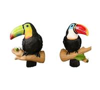 PURPLELILY Lot de 2 sculptures de jardin - Figurines de simulation pour bureau et extérieur - Décoration colorée