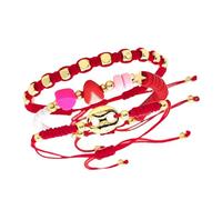 PURPLELILY Lot de 3 bracelets de perles de style ethnique avec perles en verre de nez de cochon et breloque fruits en argile pour femme - Design unique, taille unique, Comme décrit