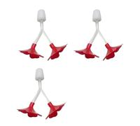 PURPLELILY Lot de 3 distributeurs d'eau en forme de Y pour colibri - Pour observation des oiseaux - Accessoire d'alimentation pour colibri - Fleurs rouges