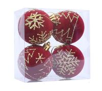 PURPLELILY Lot de 4 boules de Noël à suspendre pour sapin de Noël, décoration de mariage, vacances, fête, centre de table, flocons de neige