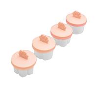 PURPLELILY Lot de 4 moules à œufs de cuisine avec couvercle, moules à dessert, aliments pour bébé, tasses à œufs mignons, faciles à démouler les aliments
