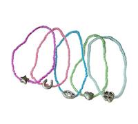 PURPLELILY Lot de 5 bracelets empilables avec fil élastique en forme de cœur et étoile en cristal, taille unique, Comme décrit