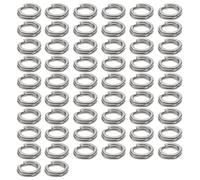 PURPLELILY Lot de 50 anneaux fendus en acier inoxydable pour pêche en eau salée avec hameçons triples terminaux
