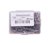 PURPLELILY Lot de 50 émerillons roulants en acier inoxydable - Accessoires de pêche - Accessoires de pêche