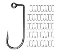 PURPLELILY Lot de 50 hameçons à tige longue en acier carbone coudé en V pour la pêche à 90 degrés