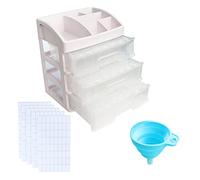 PURPLELILY Lot de 6 boîtes rondes et carrées de grande capacité pour envoi d'entonnoir, autocollant, ongles, diamants, boîtes en plastique