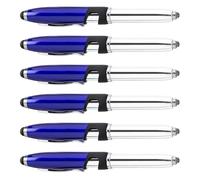 PURPLELILY Lot de 6 stylos à bille 3 en 1 avec pointe stylet pour écriture lisse Noir 1 mm