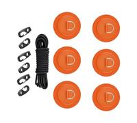 PURPLELILY Lot de correctifs élastiques en forme de D en acier inoxydable PVC pour bateaux gonflables, kayaks - Fixation sécurisée - Anneaux en D en acier inoxydable