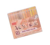 PURPLELILY Marqueur de peinture acrylique 12 couleurs avec pointe pinceau pour fabrication de cartes, scrapbooking sur papier, tissu, toile, bois, verre, céramique