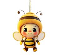 PURPLELILY Ornement de voiture en forme d'abeilles en acrylique pour rétroviseur de voiture - Décoration pour rétroviseur de voiture, sac à suspendre, ornement