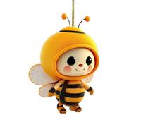 PURPLELILY Ornement de voiture en forme d'abeilles en acrylique pour rétroviseur de voiture - Décoration pour rétroviseur de voiture, sac à suspendre, ornement