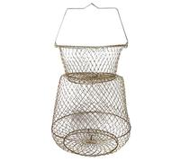 PURPLELILY Panier à poisson portable en fil d'acier - Panier en métal antirouille pour filet de pêche portable en plein air