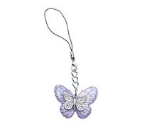 PURPLELILY Pendentif papillon pour téléphone - Corde à suspendre - Chaîne de téléphone - Dragonne de sac - Accessoire porte-clés, 13cm, Résine
