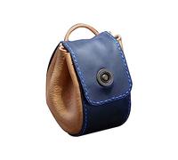 PURPLELILY Petite pochette de rangement vintage en cuir synthétique avec cordon de serrage pour pièces de monnaie, bijoux, jeux de rôle, accessoires de collection, bleu